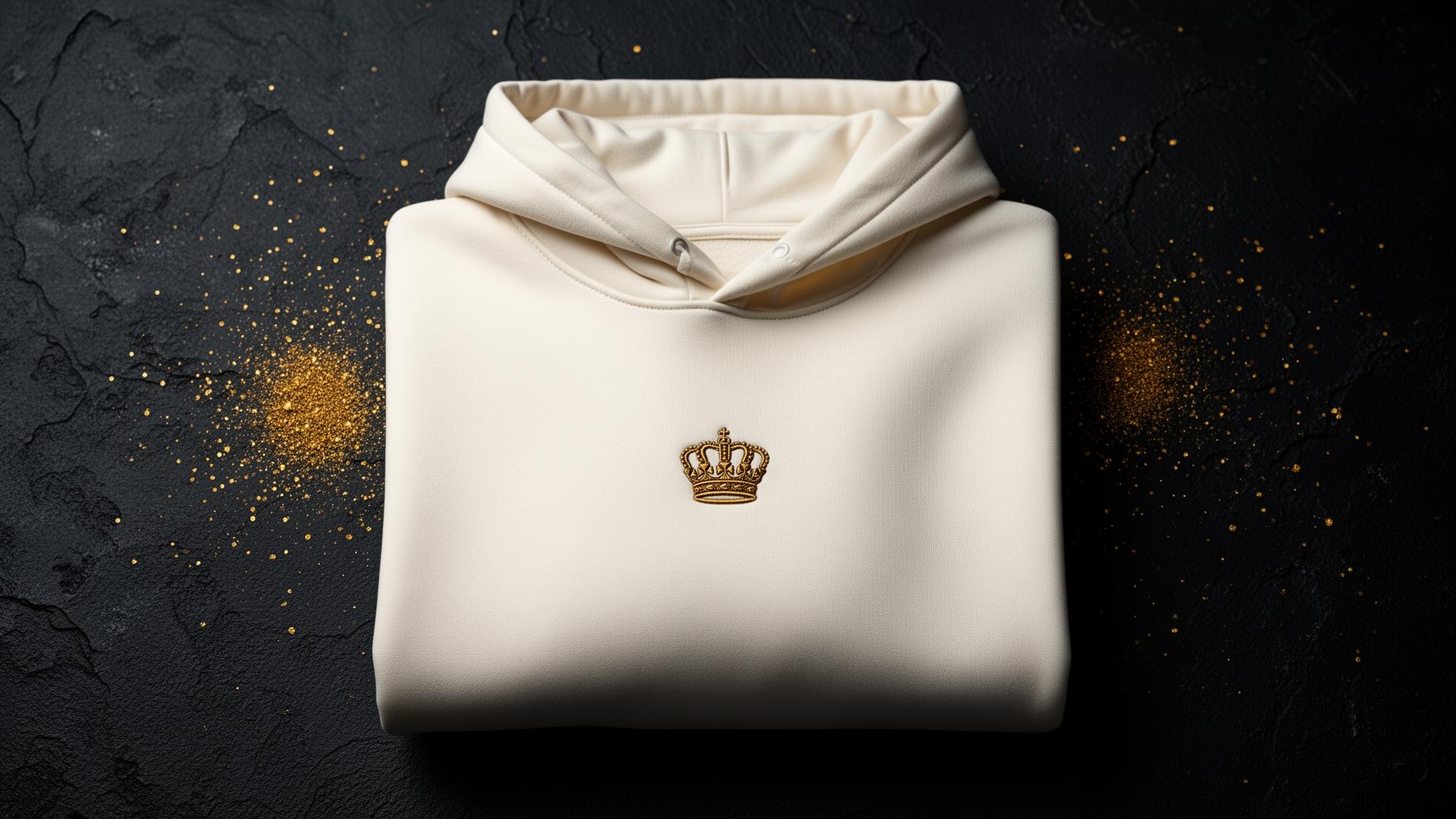 Folded CROWN & DUST hoodie with gold dust